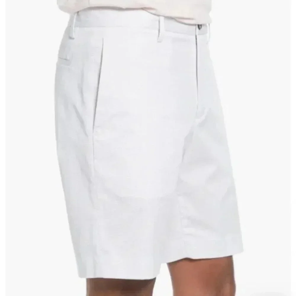 New! Theory Zaine Slim Sillar Print Shorts moon white 28877